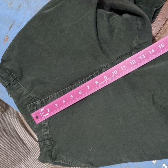 Woolrich altered highrise dark olive green pants in light denim - Picture 5 of 7